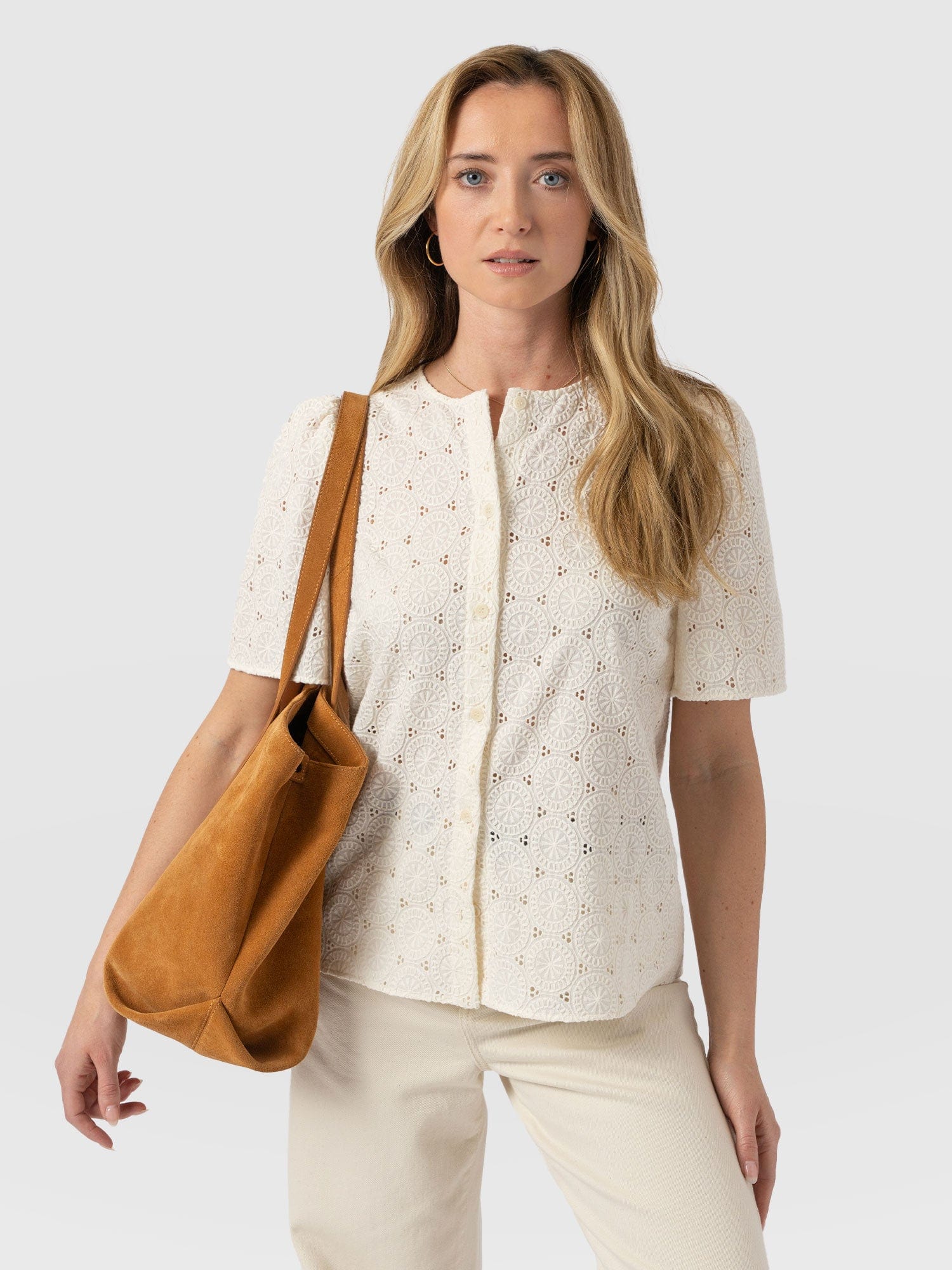 Tabitha Short Sleeve Blouse - Cream